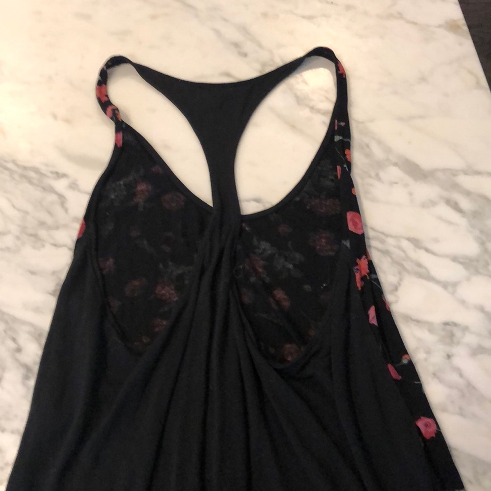Aritzia Wilfred M Black Floral Racerback Tank Top - Picture 3 of 5